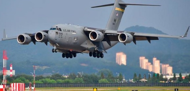 Aviones Militares de EE.UU. con ayuda humanitaria para Venezuela.