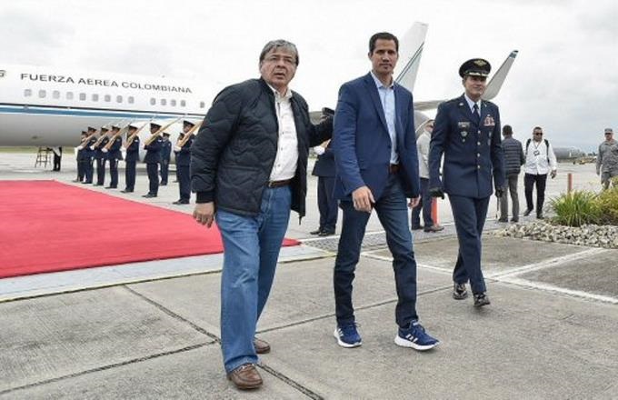 Juan Guaidó, llega a Colombia.