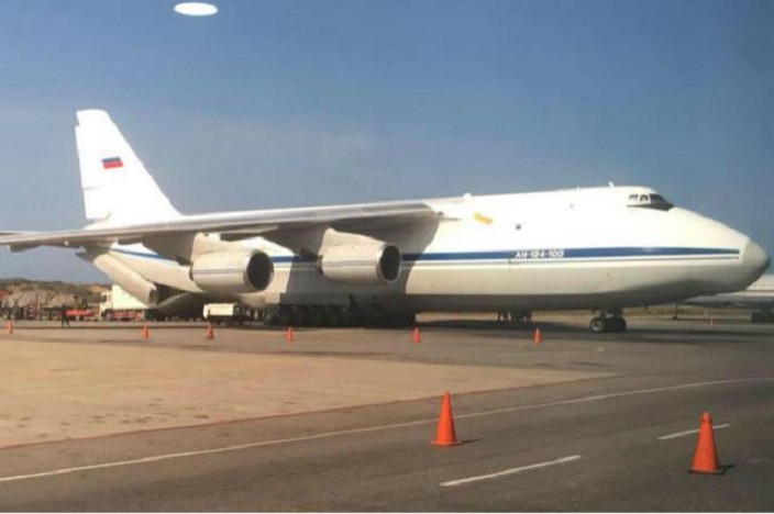 Avión que llevó a militares rusos a Venezuela.