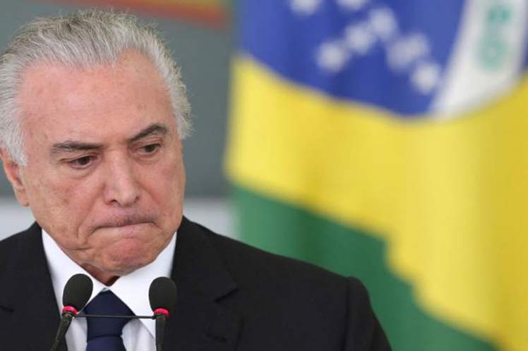 Michel Temer expresidente de Brasil arrestado por caso corrupción.