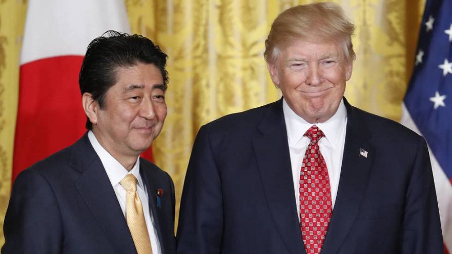 Primer ministro de Japón Shinzo Abe y presidente EE.UU. Donald Trump.