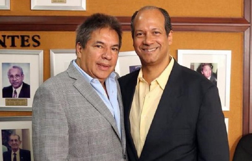 Juanchy Sánchez (accionista) y Adriano Valdez Russo, presidente de las Águilas.