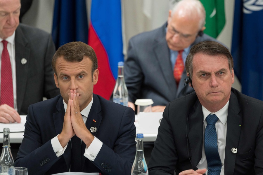 Emmanuel Macron y Jair Bolsonaro cumbre.