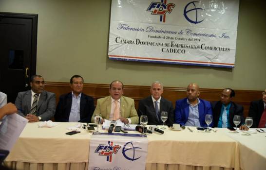 Federación Dominicana de Comerciantes rueda de prensa.
