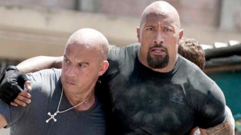 Vin Diesel y Dwayne Johnson interpretan respectivamente a Dominic Toretto y Luke Hobbs en la saga Fast and Furious. (foto © Universal Pictures)