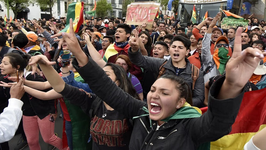 Protestan por fraude elecciones Bolivia.