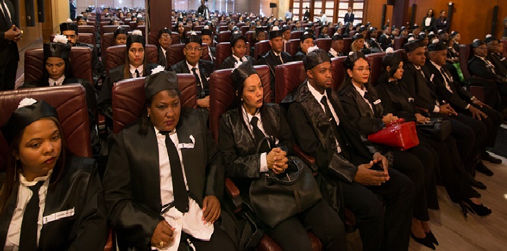 Durante la audiencia de juramentación de 276 nuevos abogados y abogadas. (Foto externa)