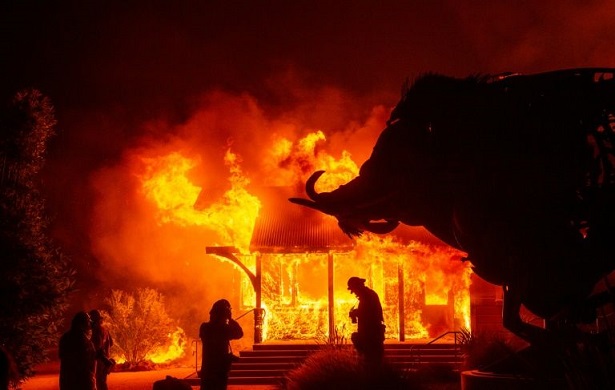 Una parte del incendio en Healdsburg, California(Foto AFP)
