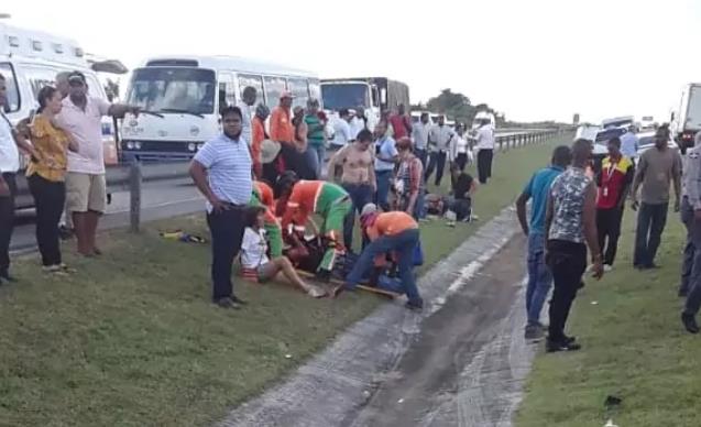 Accidente turistas rusos en Autovía del Coral.