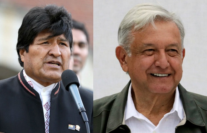 Evo Morales y Manuel López Obrador.