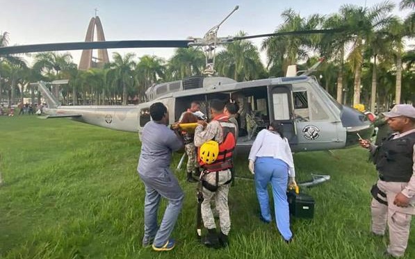 Trasladan en helicóptero a los turistas rusos heridos en accidente Autovía del Coral.(Foto externa)