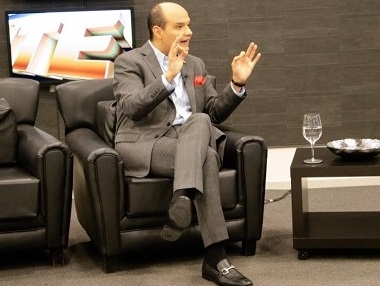Ramfis Domínguez Trujillo en una entrevista en el programa Síntesis.(Foto externa).