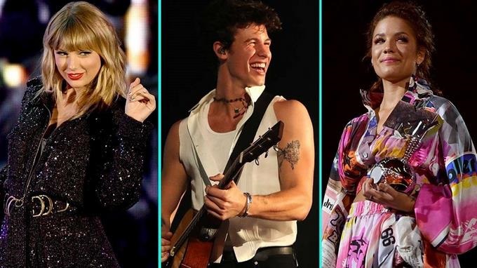 aylor Swift, Shawn Mendes y Halsey durante los EMA. Foto: Entertainment Tonight.