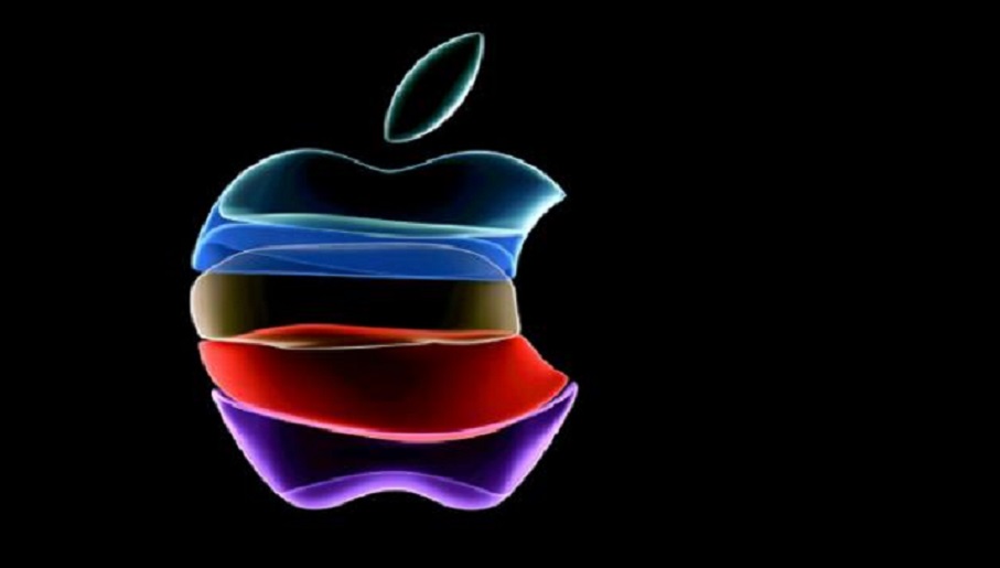 Logotipo de Apple, versión multicolor de la manzana mordida.