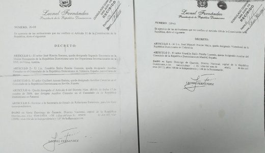 Copias de los decretos que nombraron a Franklin Starlin Peralta Guzmán. (Foto: eXtradigital.com.do)