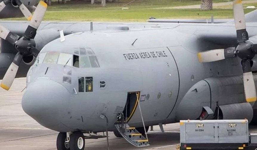 Avión Hércules C-130 de la Fuerza Aérea de Chile.