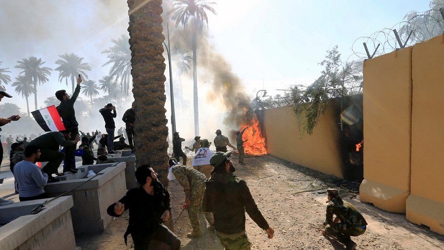 Conflictos en la embajada de Estados Unidos en Bagdad.