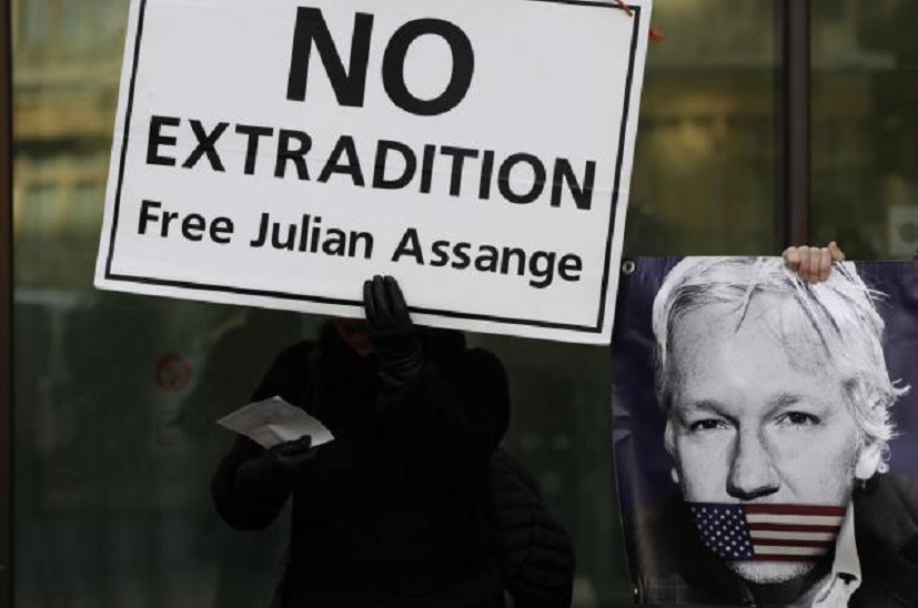 Una protesta a favor de Julian Assange en Londres el 13 de enero del 2020. (Foto: AP/Kirsty Wigglesworth)