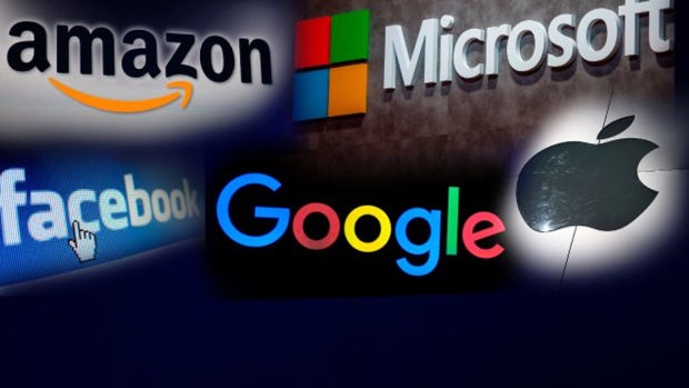 Imagen de Amazon, Apple, Google, Microsoft y Facebook, las cinco grandes tecnologías estadunidenses. (Foto: externa)