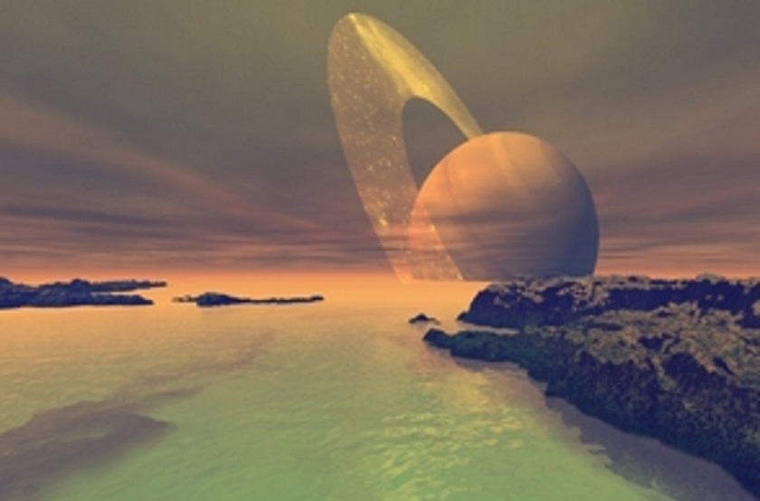 Titán se aleja de Saturno.