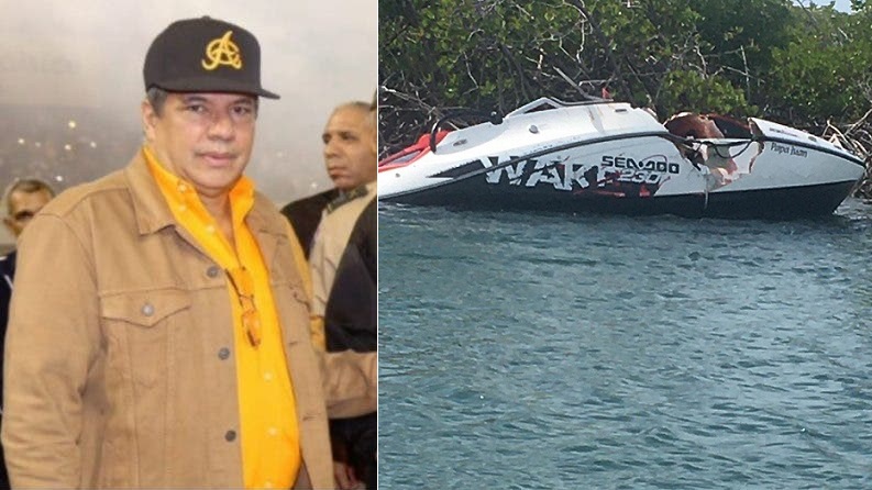 Juanchy Sánchez sufre accidente de bote.