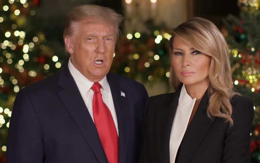 Donald y Melania Trump envían mensaje de Navidad.