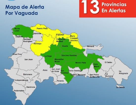 COE alerta provincias por incidencia de vaguada.