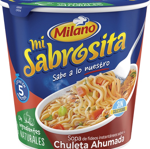 Milano presenta sopa en vaso Mi Sabrosita.