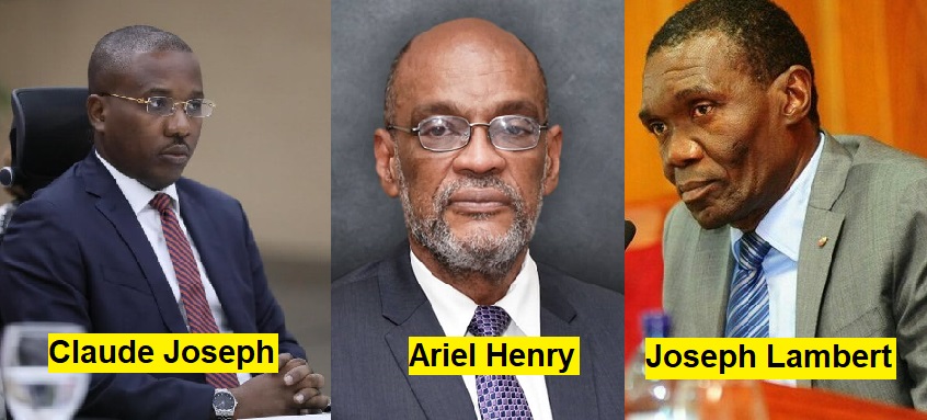 Funcionarios se disputan presidencia Haití tras asesinato Jovenl Moïse.